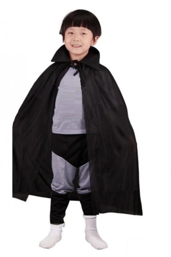 Siyah Renk Yakalı Çocuk Pelerin