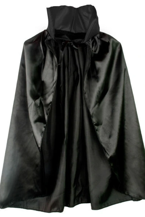 Siyah Renk Yakalı Halloween Pelerini 90 cm