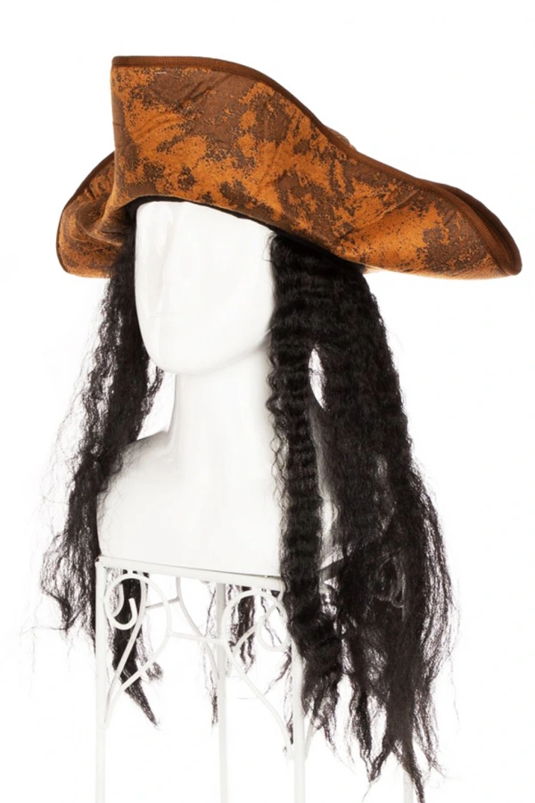 Siyah Saçlı Kaptan Korsan Şapkası