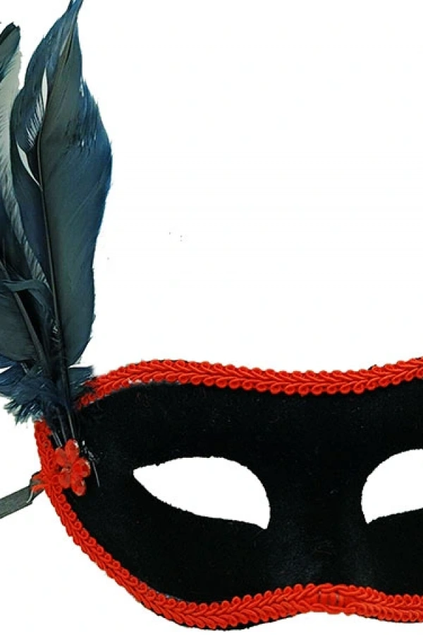 Siyah Süet Kaplama Parti Balo Maskesi