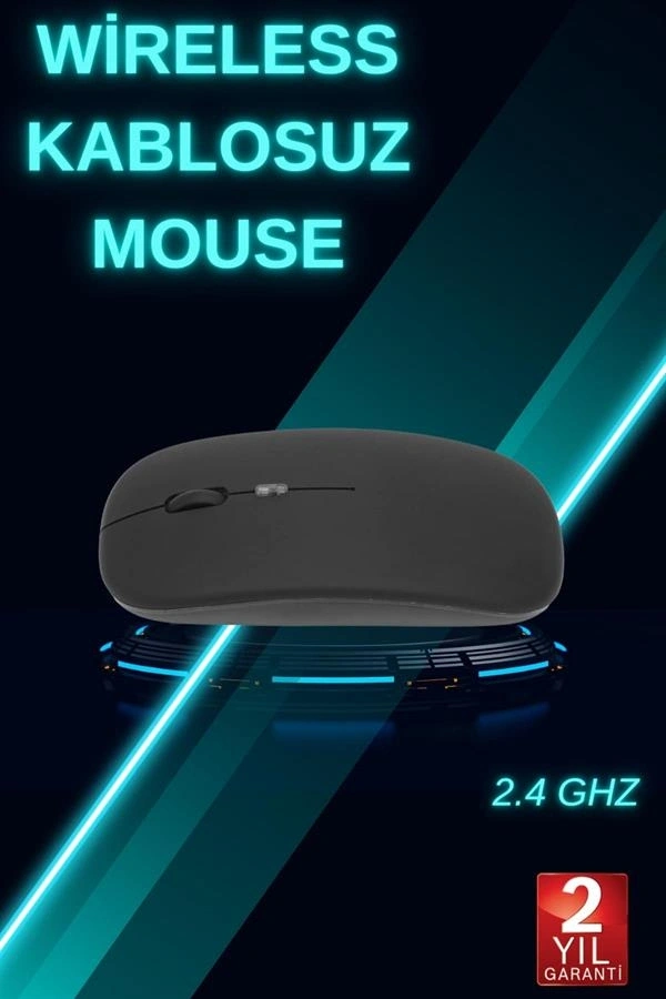 Siyah Wireless Kablosuz Sessiz Mouse Bluetooth Bağlantılı