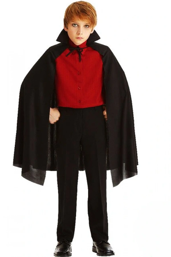 Siyah Yakalı Dracula Pelerini