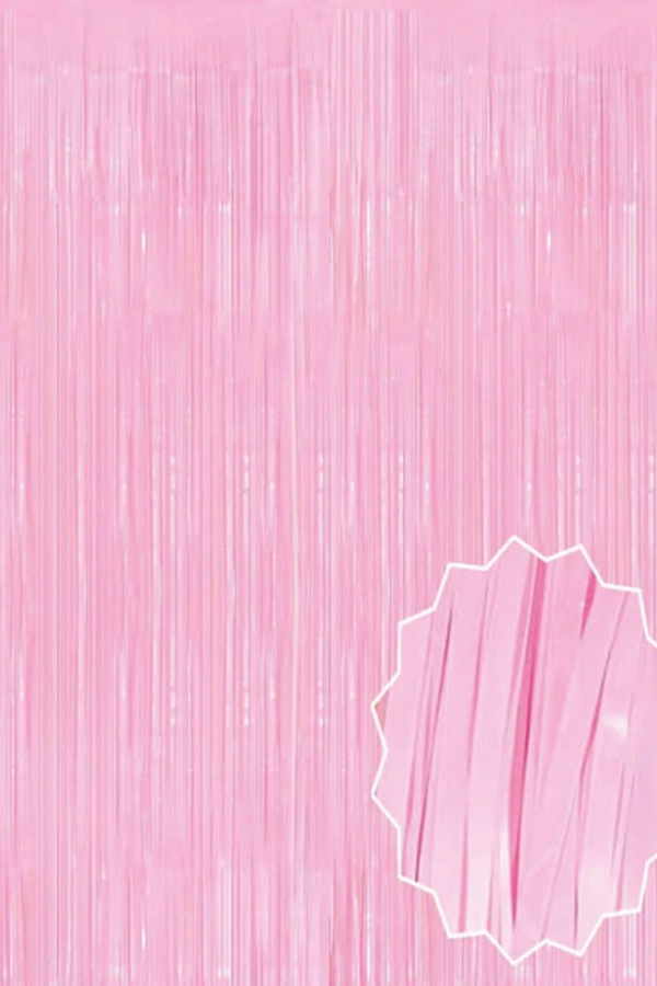Soft Pembe Püsküllü Kapı Perdesi