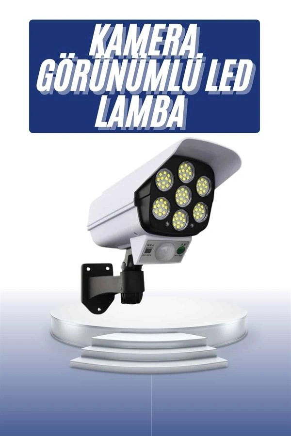 Solar Bahçe Lambası Uzaktan Kumandalı Kamera Görünümlü Hareket Sensörlü