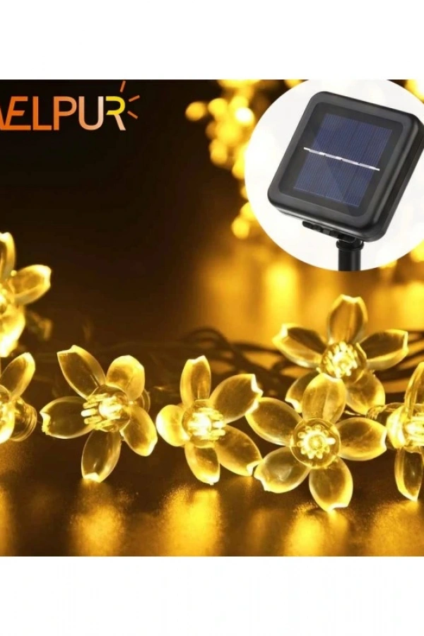 Solar Çiçekli Dekoratif 30 Led Bahçe Lambası