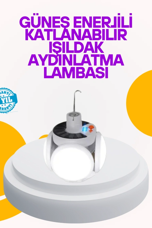 Solar Enerjili Katlanabilir Led Kamp ve Bahçe Lambası