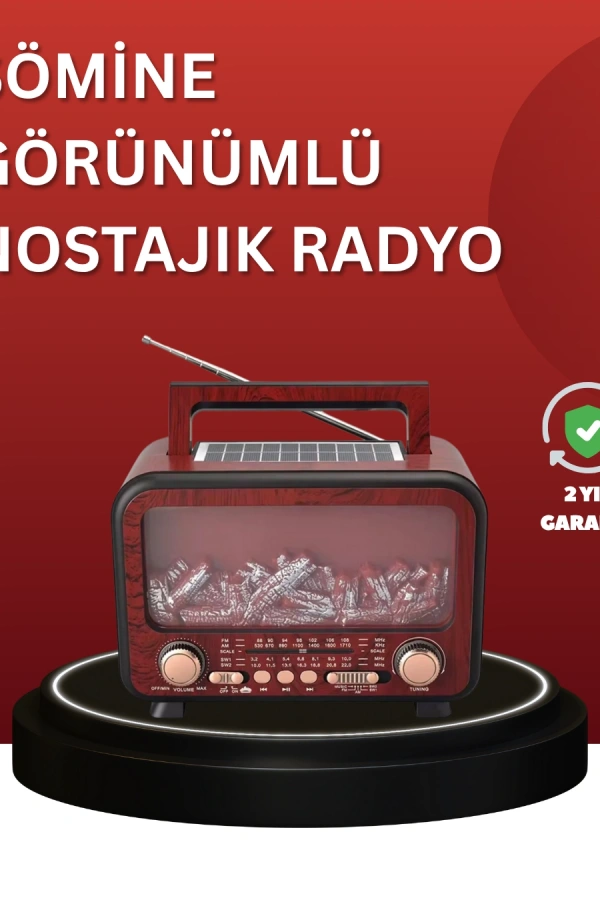 Solar Panelli Alev Işıklı Bluetooth Hoparlör – Çoklu Giriş, Uzun Pil Ömrü