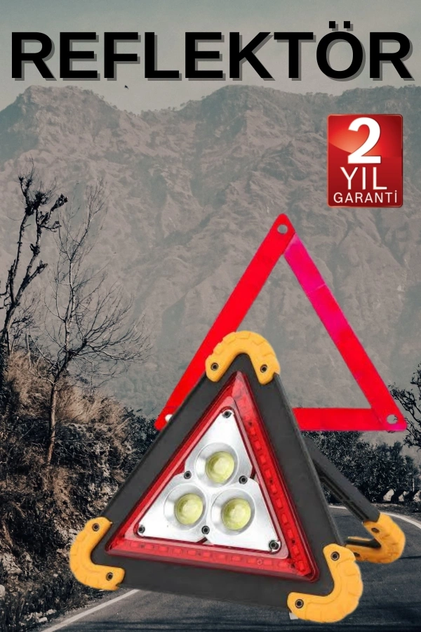 Solar Şarjlı Çok Fonksiyonlu Reflektör Işıklı Ikaz Lambası Acil Durum Reflektörü Acil Durum Uyarı Lambası