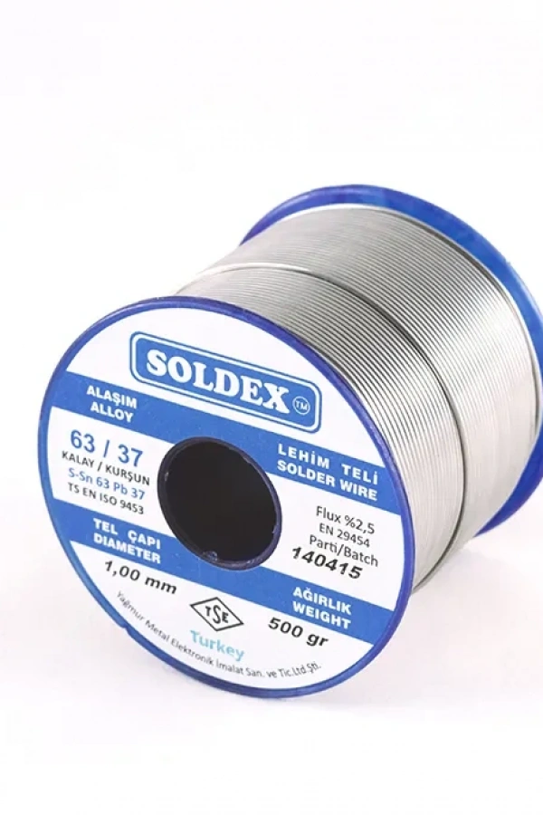 Soldex 63-37 Lehim Teli 200 Gr 1 mm, Sn:63 - Pb:37