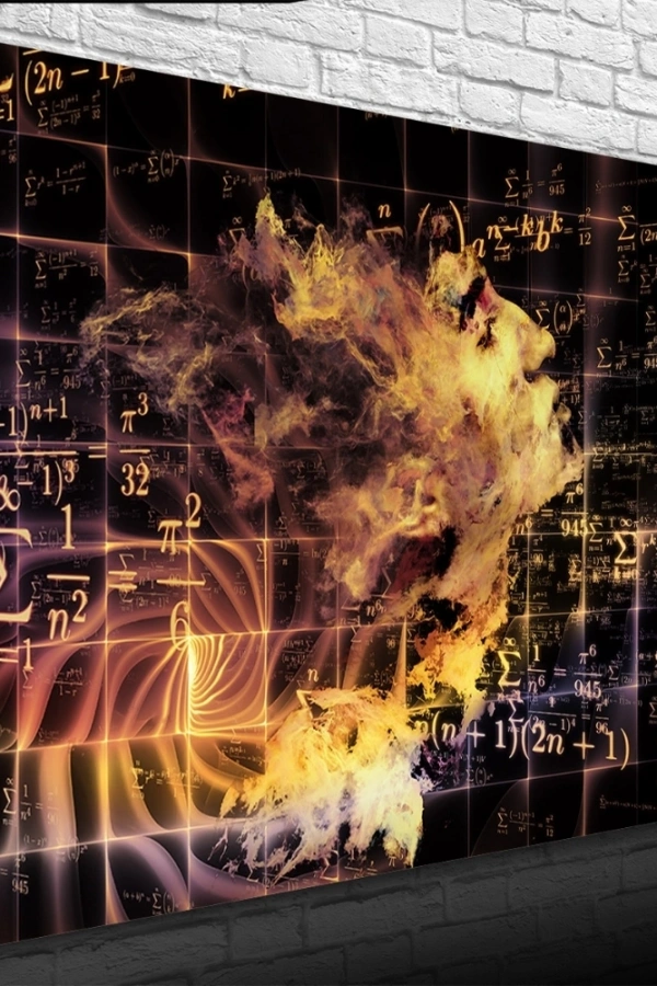 Soyut Matematikçi ve Formüller Kanvas Tablo 50 x 70