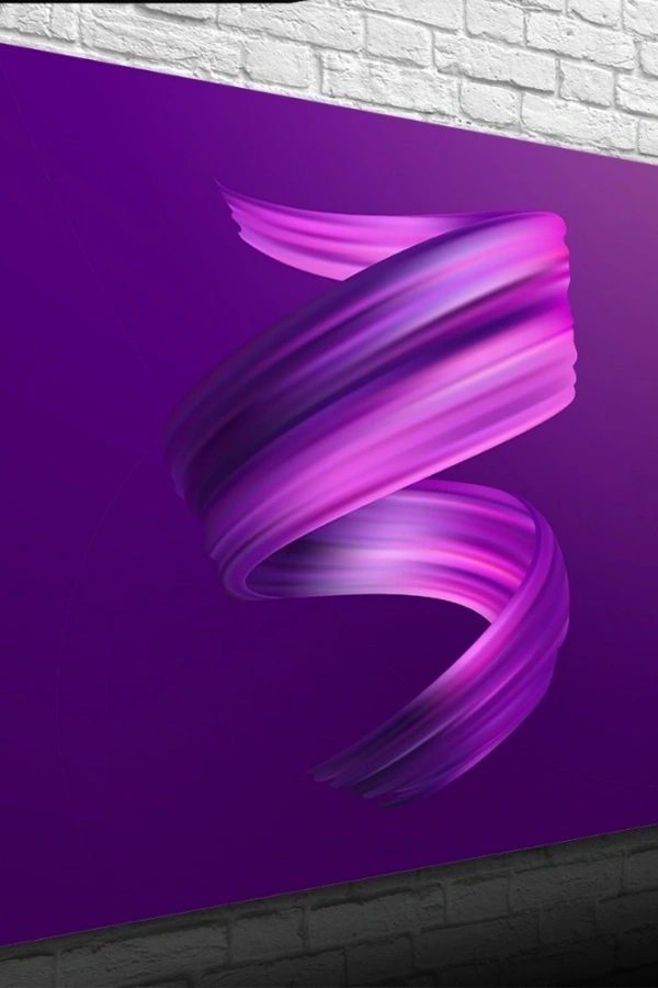 Soyut Mor Tonlarda Dekoratif Kanvas  Tablo 50 x 70