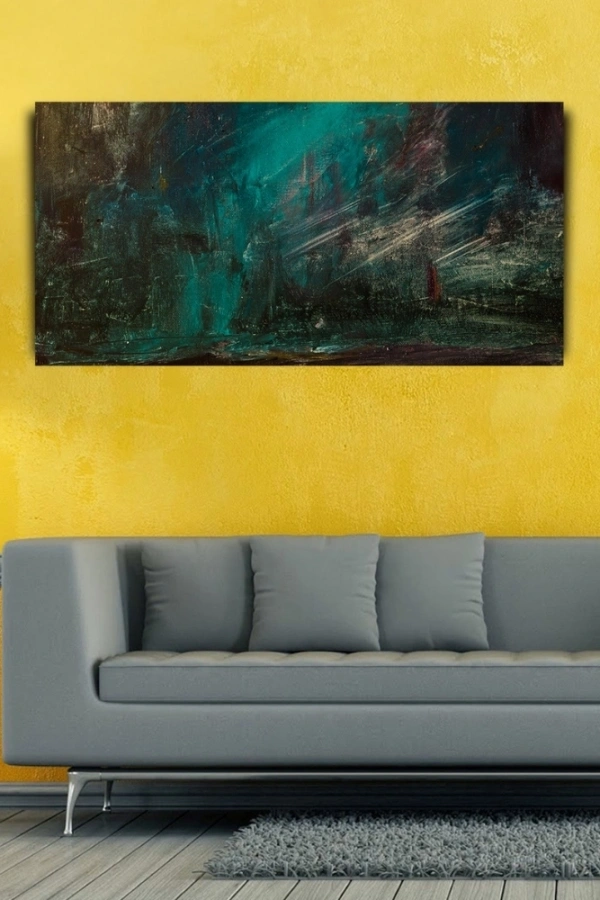 Soyut Orman Manzarası , Yağlıboya Kanvas Tablo 60 x 120