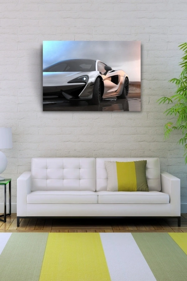 Spor Gri Araba Kanvas Tablo 50 x 70