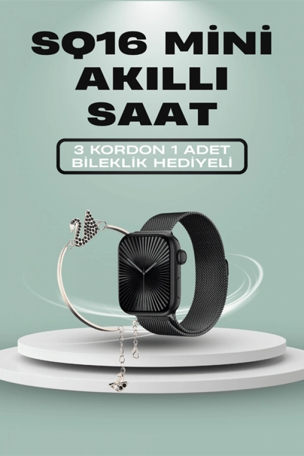SQ-16 Mini Series 10 Akıllı Saat – 3 Kordon + Hediye Bileklik