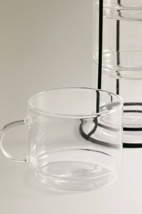 Standlı Borosilikat 4lü Fincan Seti