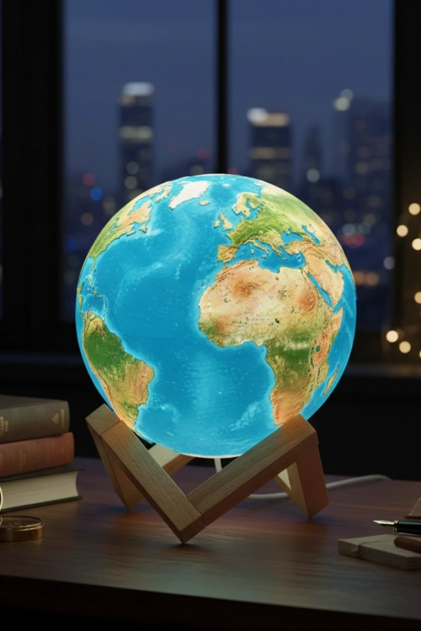 Standlı Işıklı Dünya Küre