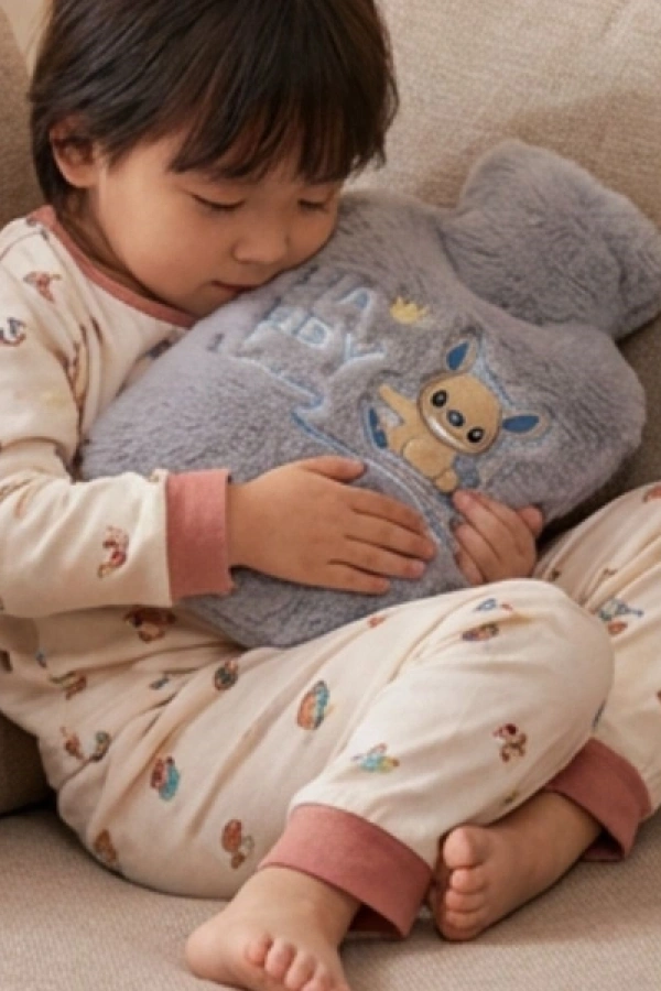 Stitch Figürlü Gri Peluş Sıcak Su Torbası 1 Litre