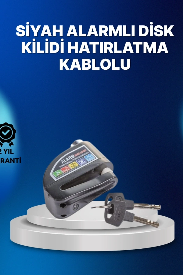 Suya Dayanıklı 110dB Alarmlı Çelik Disk Kilidi
