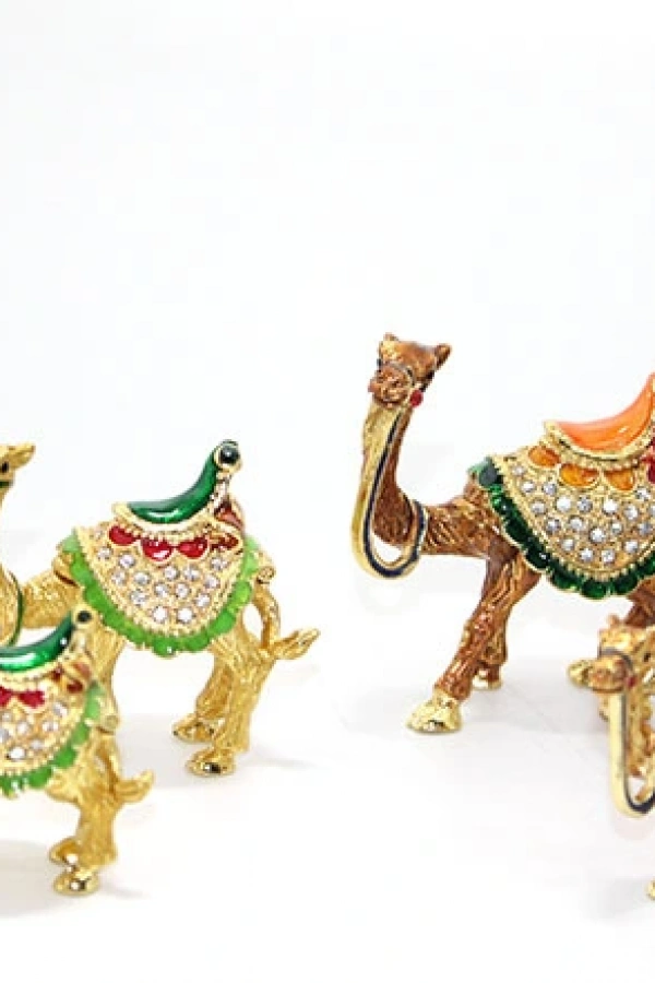 Swarovski Taşlı 3lü Deve Figürü Model 2