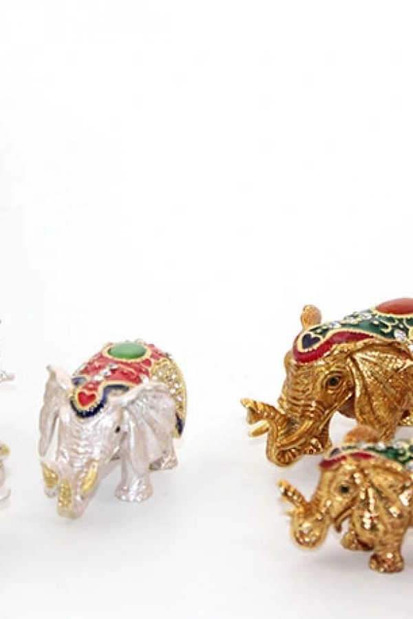 Swarovski Taşlı 3lü Fil Figürü Model 4