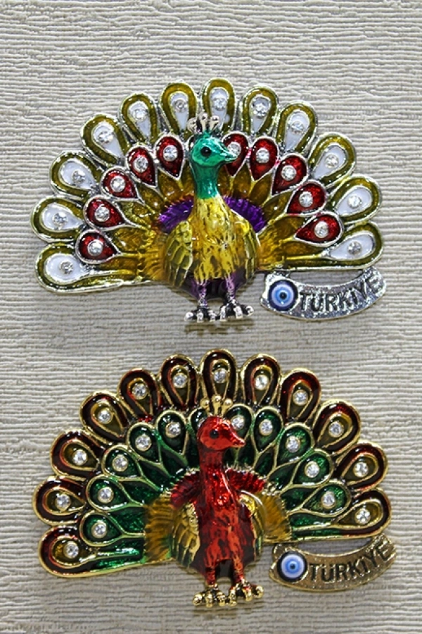 Swarovski Taşlı Tavuskuşu Magnet
