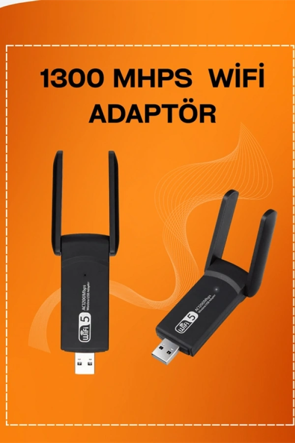 Tak-Çalıştır Özellikli Çift Bant WiFi Adaptör – 1200 Mbps