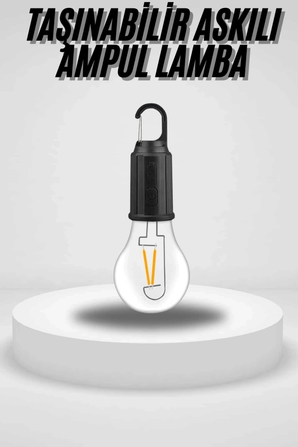 Taşınabilir Askılı Ampul Kamp Lambası Askılı Type-C Şarjlı Bahçe Lambası