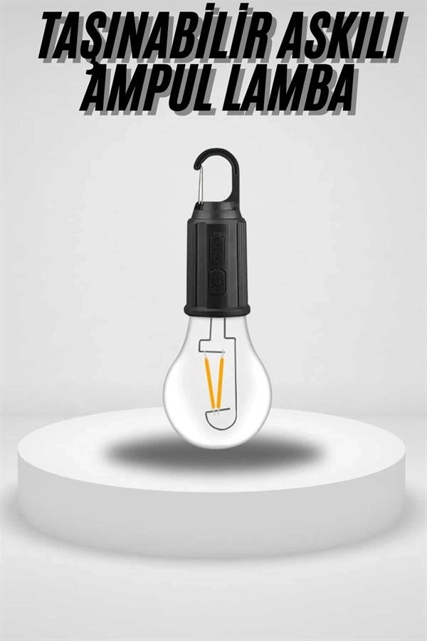 Taşınabilir Askılı Ampul Kamp Lambası Askılı Type-C Şarjlı Bahçe Lambası