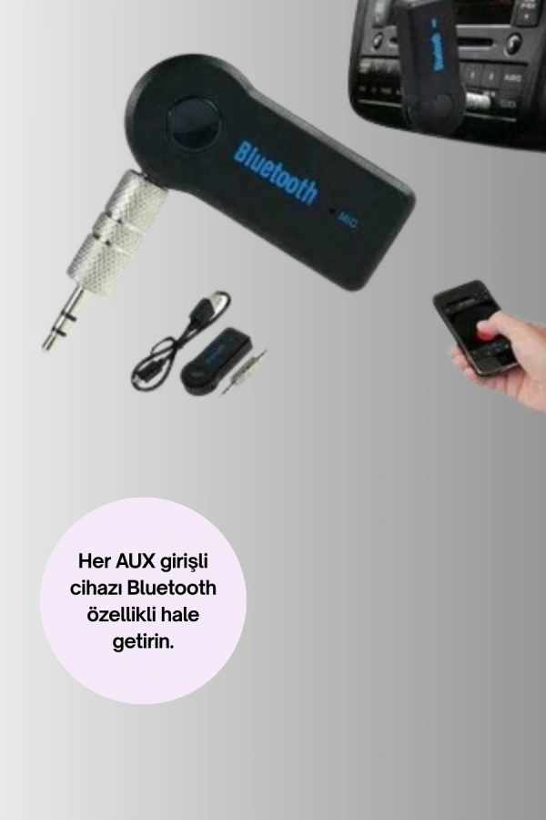 Taşınabilir Bluetooth AUX Araç Müzik ve Konuşma Kiti