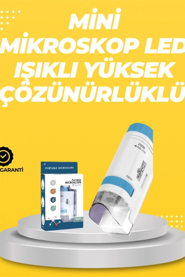 Taşınabilir LED Işıklı Cep Mikroskop – 80X–200X Büyütme