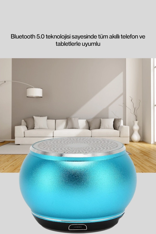 Taşınabilir Mini Bluetooth Hoparlör 9m Menzil Dahili Mikrofon