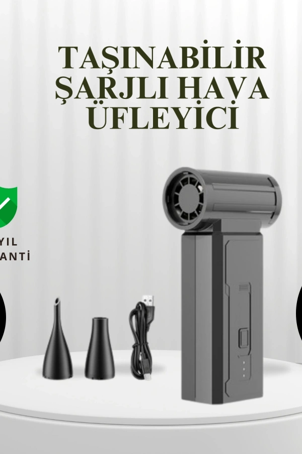 Taşınabilir Şarjlı Güçlü Hava Üfleme Aleti Çok Yönlü Kullanım