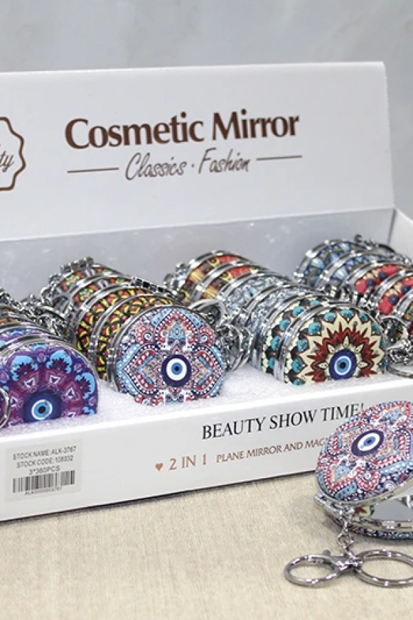 Taşlı El Aynası Anahtarlık Model 2