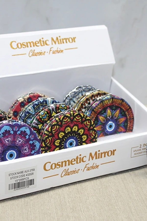 Taşlı El Aynası Yuvarlak İnce Model 5