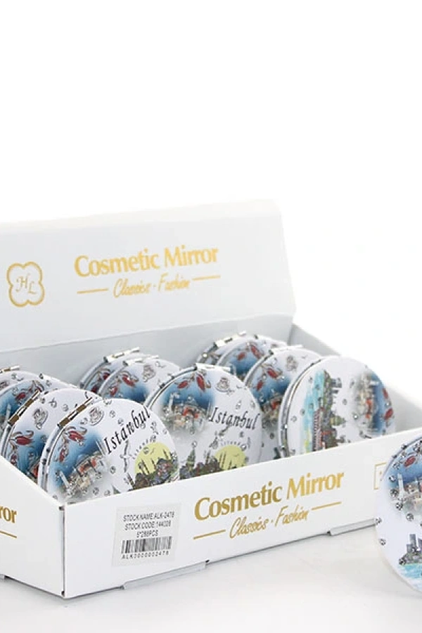 Taşlı İstanbul Tasarımı El Aynası İnce Model 12