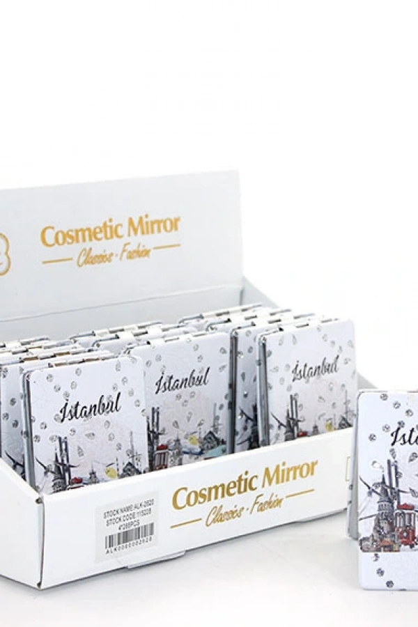 Taşlı İstanbul Tasarımı El Aynası İnce Model 13