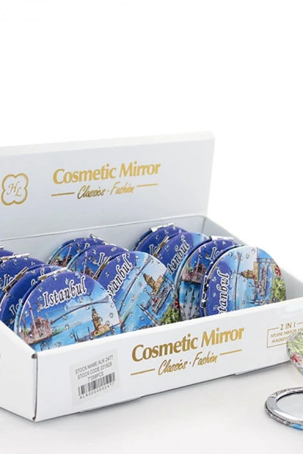 Taşlı İstanbul Tasarımı El Aynası İnce Model 16