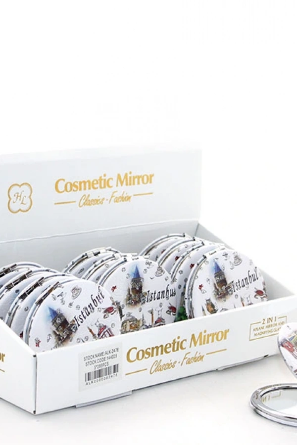 Taşlı İstanbul Tasarımı El Aynası İnce Model 20