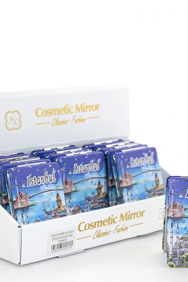 Taşlı İstanbul Tasarımı El Aynası İnce Model 25