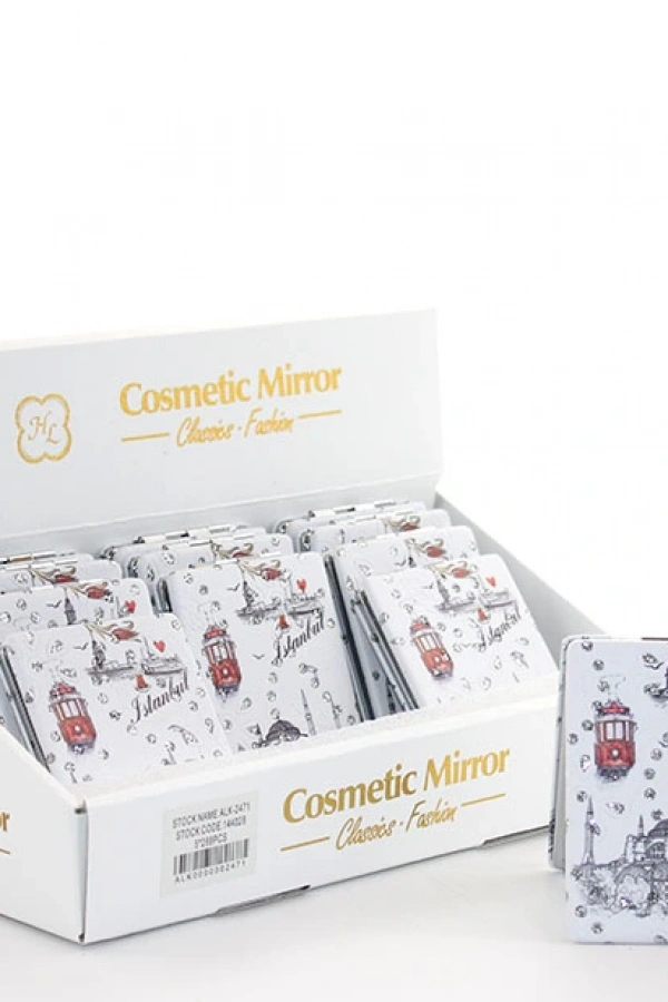 Taşlı İstanbul Tasarımı El Aynası İnce Model 8