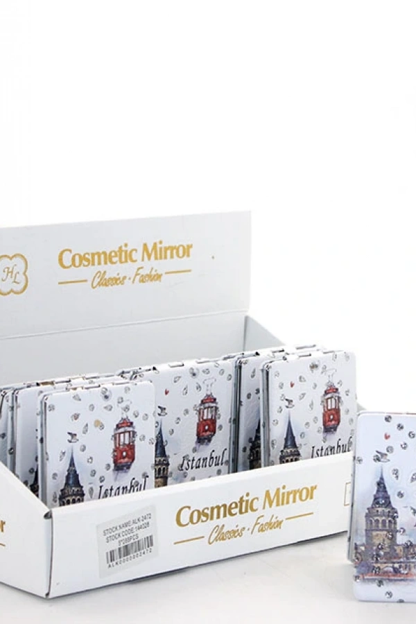 Taşlı İstanbul Tasarımı El Aynası İnce Model 9