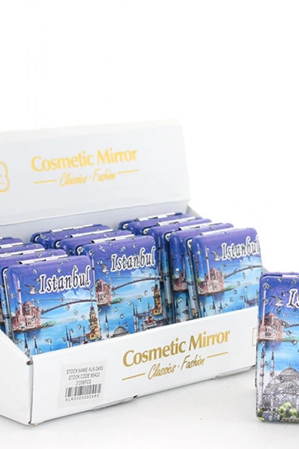Taşlı İstanbul Tasarımı El Aynası Kalın Model 1