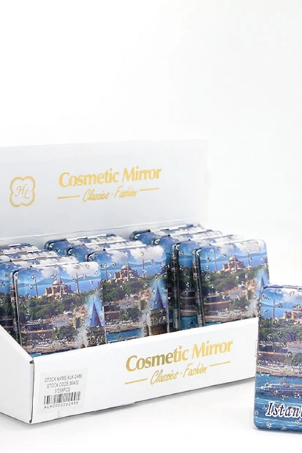 Taşlı İstanbul Tasarımı El Aynası Kalın Model 12