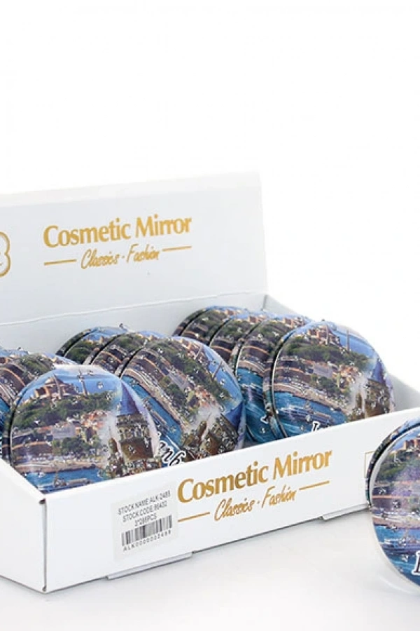 Taşlı İstanbul Tasarımı El Aynası Kalın Model 14