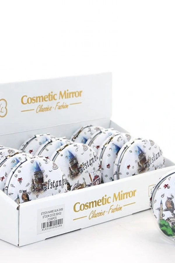 Taşlı İstanbul Tasarımı El Aynası Kalın Model 8