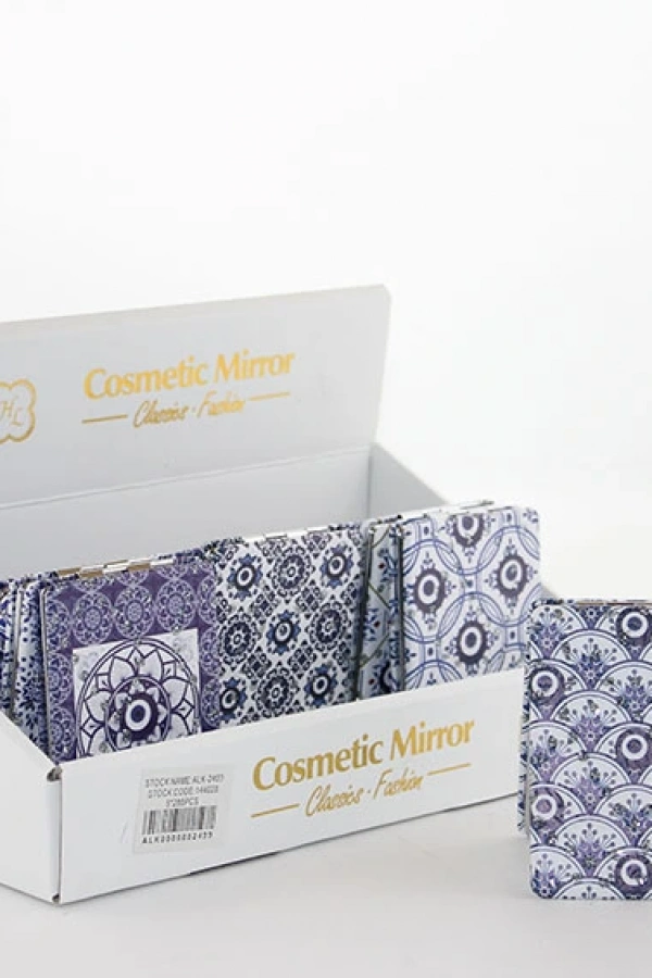 Taşlı Nazar Boncuklu Dikdörtgen El Aynası İnce