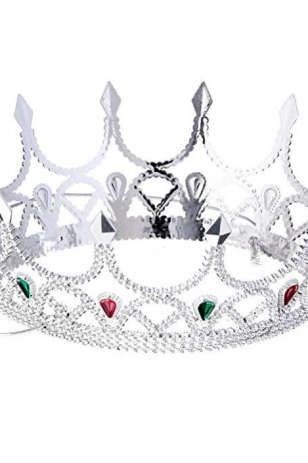 Taşlı Rönesans Kraliyet Gümüş Renk Kraliçe Tacı