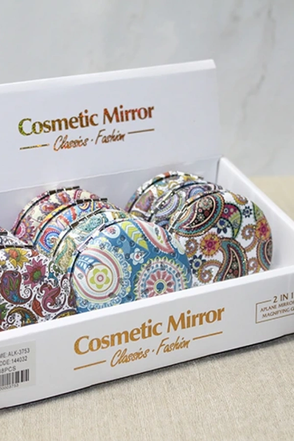 Taşlı Yuvarlak El Aynası Kalın Model 2