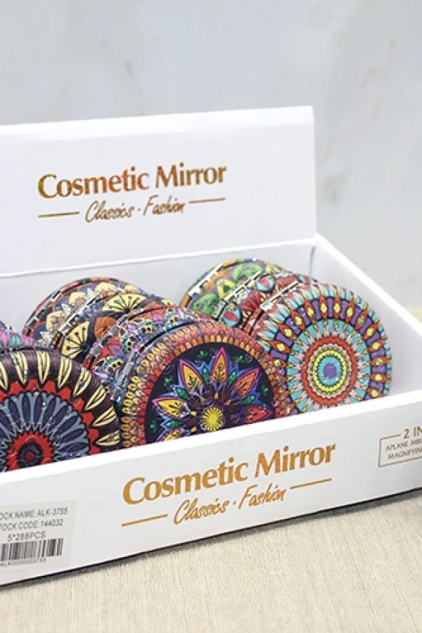 Taşlı Yuvarlak El Aynası Kalın Model 3