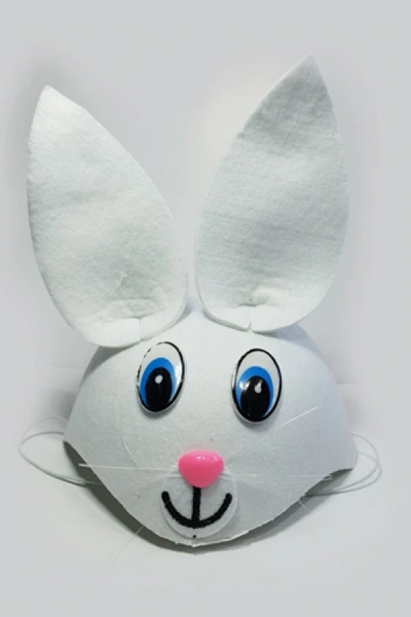 Tavşan Şeklinde Çocuk Şapkası Beyaz